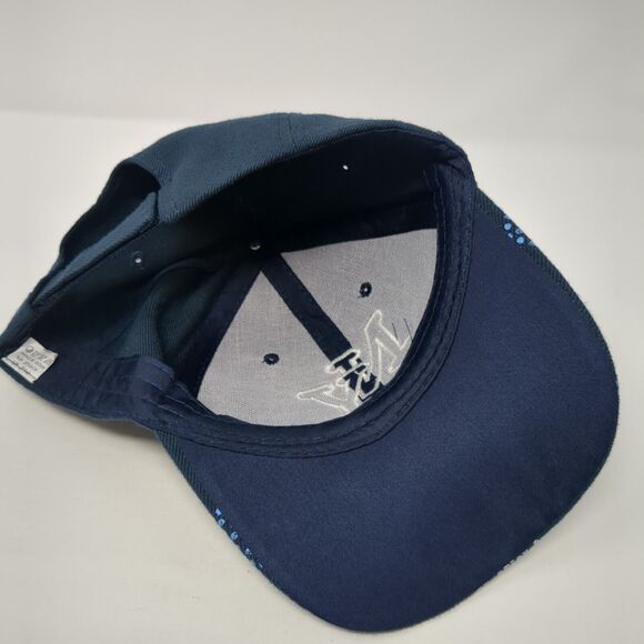 NY Strapback Hat Blue One Size Adjustable Embroidered 6 Panel Outdoor - Picture 6 of 8